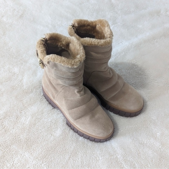 ▫️Free People Sand Suede  Faux Fur Fable Platform Boots ▫️ - Picture 3 of 14